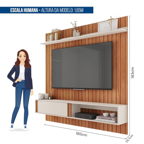 Painel para Tv até 70 Polegadas Boreal Espresso Móveis Freijó/Off White
