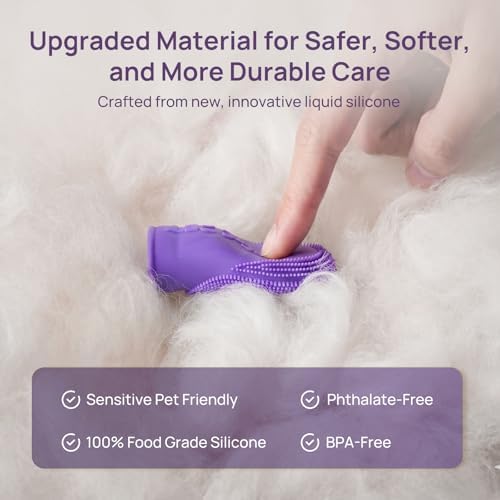 HICC PET Dog Finger Toothbrush, Dual-Sided Soft Silicone, 2-Pack — view 4