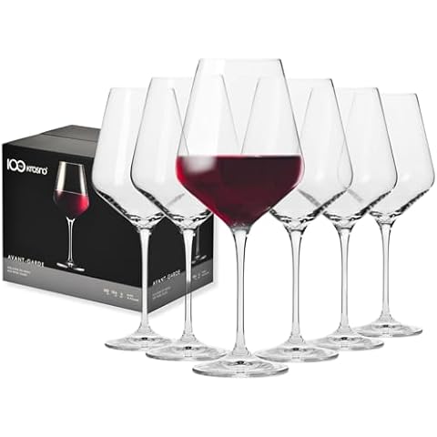 KROSNO Set of 6 Red Wine Glasses Cover