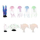 ZLXCAOB Decoraciones de acuarios Luminosos Artificiales para Mejorar los Tanques de Pescado Plantas de Silicona Material Seguro Nueve Piezas adecuadas para entusiastas acuáticas