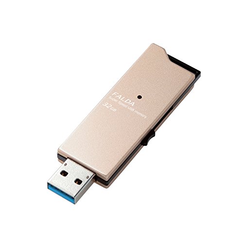 Elecom MF-DAU3032GGD USB 3.0 Slide-Type USB Flash Drive High Speed Transfer Aluminum Material Gold