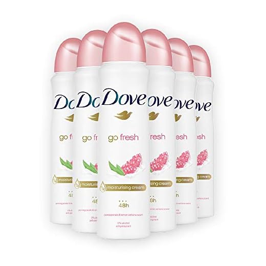 Dove Deodorant Go Fresh Pomegranate & lemon Verbena Scent Antiperspirant 150ml Can (6 Cans)