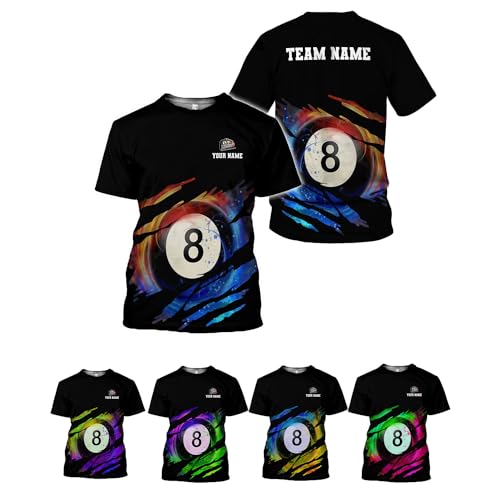 T-Shirt Billard 8 Boules Personnalisé pour Homme - Maillot de Fitness Respirant