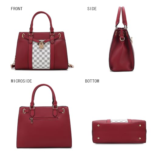 Image of MKF Collection Crossbody Tote Bag for Women & Wristlet Wallet Purse Set - PU Leather Top-Handle Satchel Shoulder Handbag