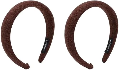 2 Pack Padded Velvet Headband — Dark Brown