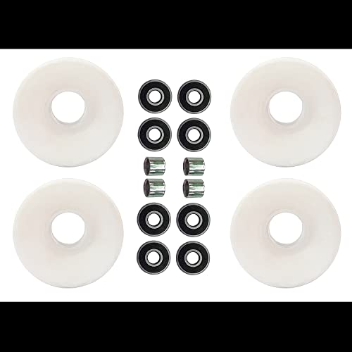 Blazetoy Freedare Skateboard Wheels With Bearings 60Mm Longboard Wheels Cruiser Wheels Street(White, Set Of 4), White(No Lights) #TOP5