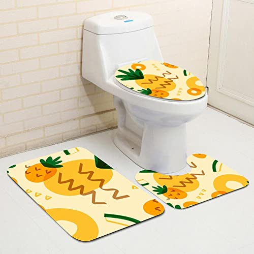 Sommer Obst Cool Style Badezimmer Dekorativ 3 Stück Set rutschfeste Matte Toilettensitzbezug Badteppich Zubehör L1 50x80 cm – Bild 3