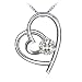 Necklace, 925 Sterling Silver Pendant Necklace J.Rosée Jewelry with Exquisite Package "Two Loving Hearts" with 5A Cubic Zirconia, 18" + 2" Extender