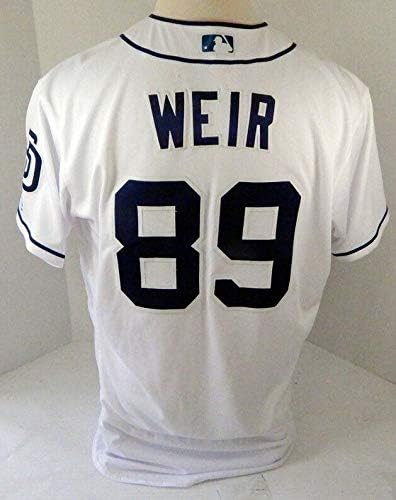 2018 San Diego Padres T.J. Weir #89 Game Issued White Jersey SDP1247 - Game Used MLB Jerseys