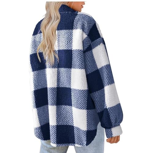 Womens High Neck Jackets Shacket Outfits for Women Long Sleeve Plaid Thermal Fuzzy Winter Fall Outfits 2025 Y2K3