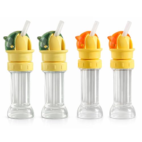 Water Bottle Spout Conversion Cap with Straw, Universal Reusable Silicone Straw Lid, Leak-Proof Adapter for Plastic Bottles & Soda Cans, Portable Easy Clean Drink Accessory (4Pcs Mixs)