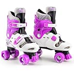 Osprey Roller Skates | for Kids, Beginners, Adjustable Sizing Quad Skates, 4 Wheel Skates, Durable Safe-Lock Straps, Multiple Colours, Purple