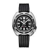 ADDIESDIVE Mens Automatic Watch Luminous Sapphire Crystal Diver 200 M Analog Diving Watch Black Waffle Rubber Strap