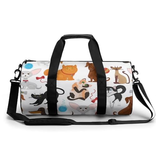 Sac de voyage cartoon cat dog 45cm idéal pour le camping et la gym