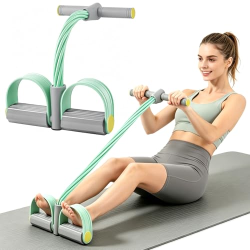 Image of Multifunction Tension Rope, 6-Tube Elastic Yoga Pedal Puller Resistance Band, Natural Latex Tension Rope Fitness Equipment, for Abdomen /Waist /Arm /Leg Stretching Slimming Training