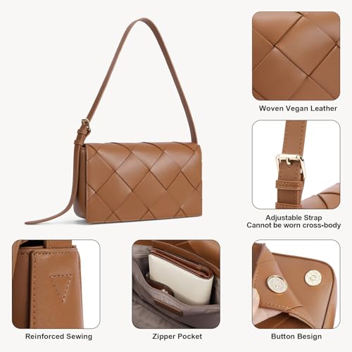 Image of BOSTANTEN Woven Purses for Women Vegan Leather Hobo Bag Shoulder Handbags