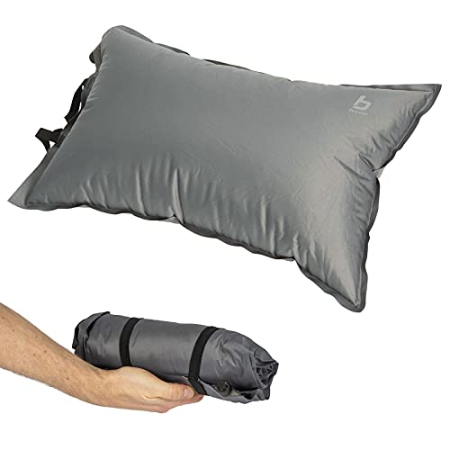 Bo-Camp – Coussin – Deluxe – Autogonfl., 1 Unité (Lot de 1), Gris
