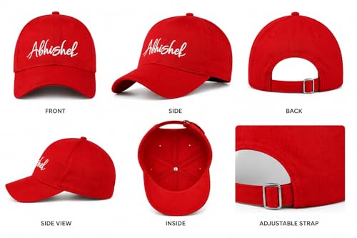 Image of AICA Personalised Name Cotton Cap for Men & Women � Black, Free Size | Gifts for Men & Women