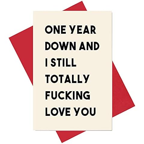 Alzombi 1st Anniversary Card, One Year Dating Wedding Card for Him or Her, One Year Down I Still Love You Cover