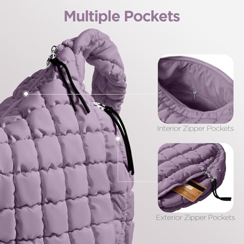 Image of Puffer Tote Bag for Women Large Quilted Crossbody Bag Quilted Carryall Bag Soft Puffy Hobo Handbags Puff Purse Shoulder Bag