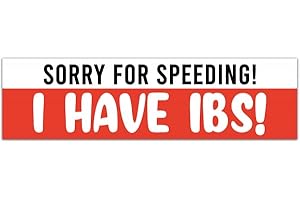 Funny Car Bumper Sticker, IBS Irritable Bowel Syndrome Funny Car Decal for Women