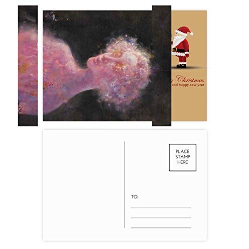 Cartes postales Père Noël violet pour vos vœux créatifs XJJ