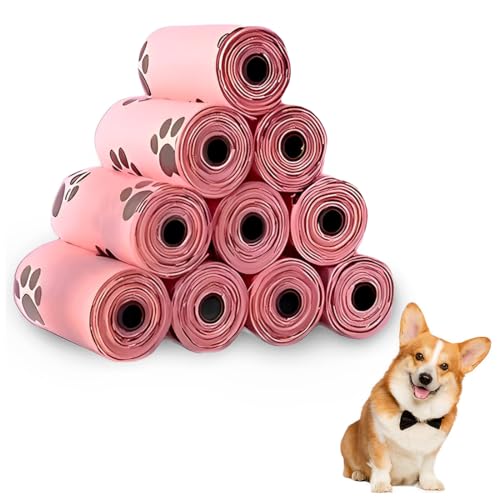 CATOR 10 rotoli Sacchetti Cane Cacca 200 Pezzi a base di Amido di Mais Biodegradabili Profumati Resistenti, Facili da Aprire e a Prova di Perdite Sacchetti Cane e porta sacchetti cane