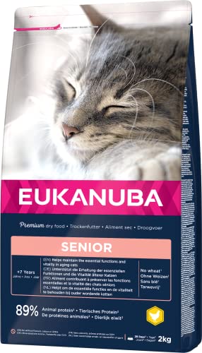 Eukanuba Senior Katzenfutter trocken - Premium Trockenfutter speziell auf die Bedürfnisse älterer Katzen ab 7 Jahre abgestimmt, 2 kg