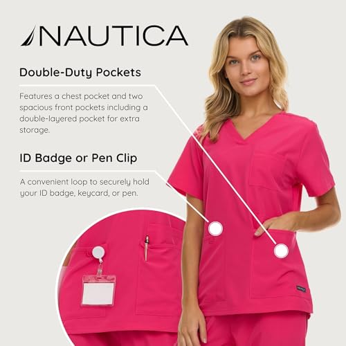 Nautica Scrubs for Women Set of 2 - Medical Nursing Stretch Top & Pants - image 2