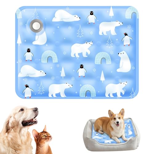 Image of Qpets Small Cooling Mat for Dogs Cats, 50x40cm | Self-Cooling Gel Pad for Small Pets up to 10kg. Washable, Durable & Portable. Use Indoor /Outdoor, Car or Crate.