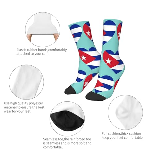SEAEAGLE Love Cuban flag A Pair Junior Athletic Short Tube Socks Children Calf Tube Socks Short Stockings3