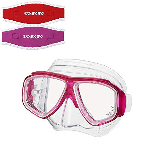 TUSA 度付マスク SplendiveII スプレンダイブ2 シリコン BP×KURORO マスクストラップカバー (ブラック×ネイビー, 両目-4.0(左右べつべつの場合は、別途ご連絡下さい。))