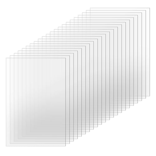Image of TKOnline 22 PCS Plexiglass Sheets, 4 inch x 6 inch x 0.04 Clear PET Sheet Panels, Clear Acrylic Plastic Sheet for Picture Frame, Invitations, Poster Frames Plastic Board