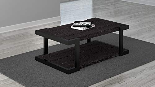 Furnitech48" Art Deco Coffee Table with Italian Engineered Veneers and High Gloss Black Lacquer Solid Wood Frame