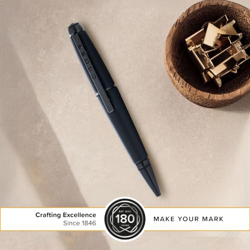 Image of Cross Edge Matte Black Rollerball Pen - Refillable, Medium Point, Black Ink, Premium Gift Box
