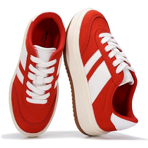 Project Cloud Platform Girls Sneakers - Lightweight Memory Foam Insole Lace-up Kids Shoes with Trendy Styles - Non-Slip Fashion Platform Boys and Girls Shoes (Little Nita)