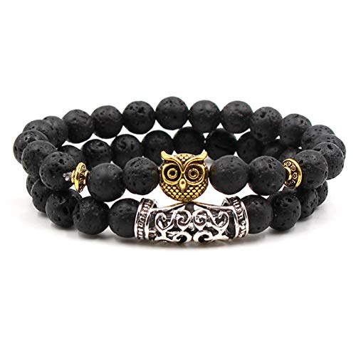 Bracelet de perles en pierre naturelle volcanique et bijoux d'énergie