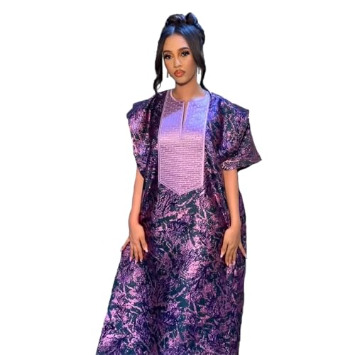 HD African Fashion Bubu Dress for Woman Embroidery Pattern Maxi Dress
