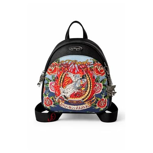 ED HARDY Stylish Denim Mini Backpack for Women
