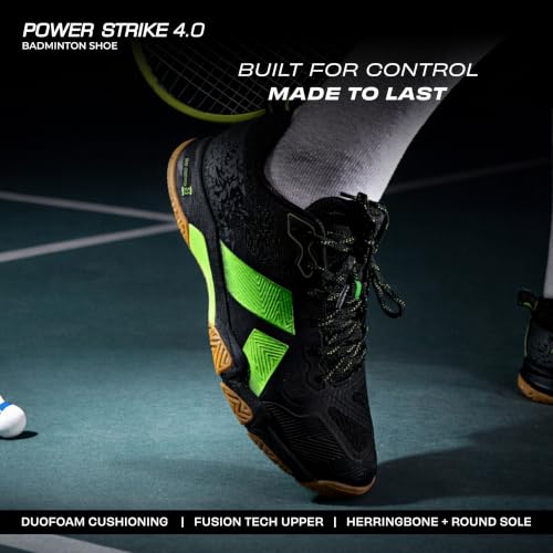 Image of Nivia Powerstrike 4.0 Badminton Shoes for Men | Breathable Air Mesh with Fusion Technology Upper| Best Non Marking Multidirectional Herringbone Structure