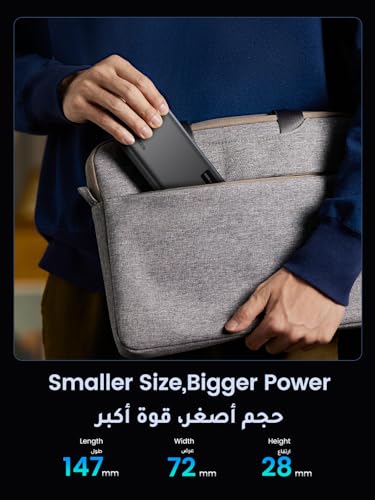 باور بانك 20000 مللي امبير في الساعة من يوجرين، شاحن محمول 22.5 واط مع شحن سريع بي دي 3.0 ومدخل ومخرج USB C مع شاشة رقمية، يتضمن كابل لسلسلة ايفون 16، جالكسي S25U/S25/S24، ايباد، ايربودز