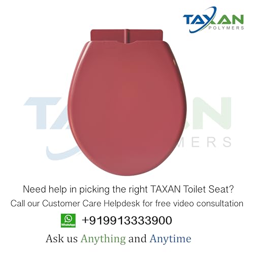 Image of TAXAN Oval Shape Toilet Seat Cover with Round Edges, PVC Cover for Western Toilet Seat - High Glossy Finish, Sleek Design - Non-Soft Closing Commode Seat with Cover with Installation Kit(17 x 14.5 IN)