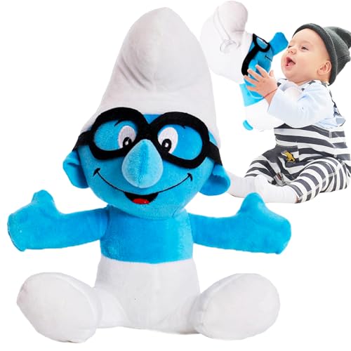 Clvsyh Pitufos Muñeco de Peluche, 35cm Anime Muñeca de Smurf, Cartoon Plush Dolls, Figura de Peluche (B)