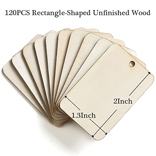 Hoomboom KM-300 120 Pcs Unfinished Wood Pieces Rectangle-Shaped thumb #6