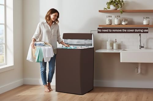 Image of Stylista Washing Machine Cover Compatible for Samsung 6.2 kg WA62M4100HY /TL Fully-Automatic Top Load Coffee
