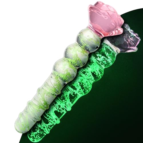 Glowing Glass Anal Plugs Juguete Sexual Para Adultos, Consolador Anal de Cristal Buttplug Consolador de Cristal Perlas de Masaje de la Próstata Vagina Punto G Estimulador para Hombres Mujeres