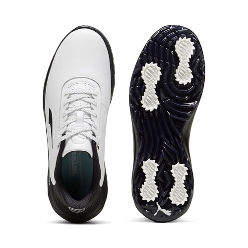 PUMA Golf Men's PHANTOMCAT Nitro Golf Shoes, Black/White, 104
