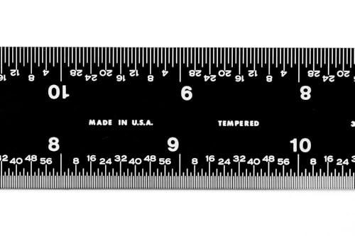 PEC Tools 12" Rigid Black Chrome Metal Ruler, 3R Graduation by PEC Tools - Used condition - Image 4