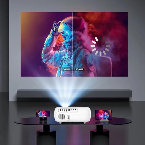Image of TOPTRO Projector for Home 4K Support, M5 Auto Focus Full HD Projector 1080p Native YouTube PrimeVideo Netflix Builtin 7500Lumen 5G WiFi Bluetooth Portable Projector Auto Keystone Home Cinema Projector