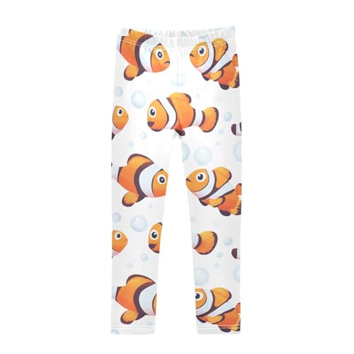 Clownfish Girls Leggings,Workout Leggings for Girls Toddler Athletic Legging Size for 3-10T